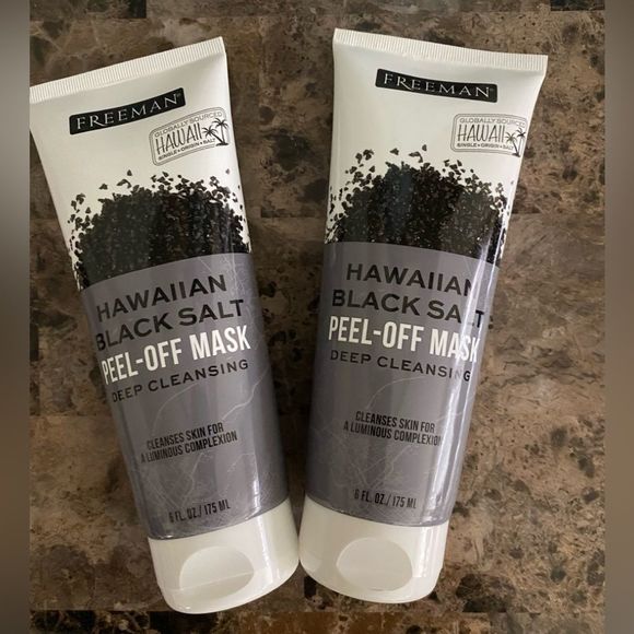 Freeman Hawaiian Black Salt Peel Off Mask 6 fl oz Set of 2 Skincare Face New - Picture 1 of 2